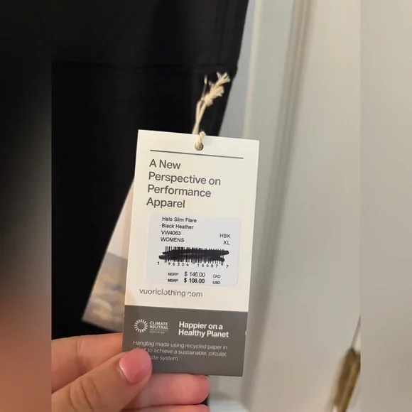 NWT Vuori Halo Slim Flare Black Heather Flare Leggings Size XL - Picture 6 of 13